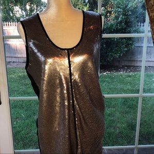 Calvin Klein Gold Sequin Front Tank Top